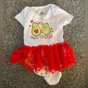 Girls 6-9 m Valentines onesie with built in tutu